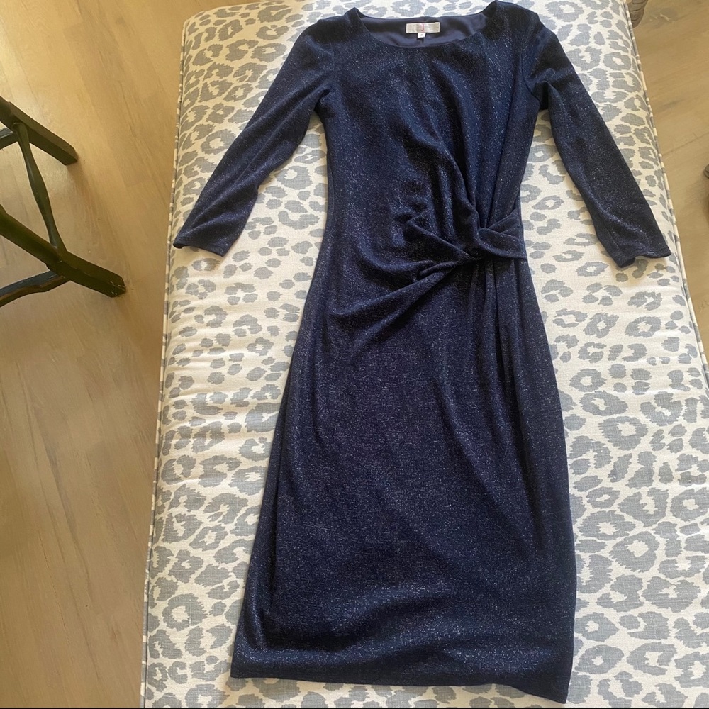 Jasper Conran Navy Metallic Dress